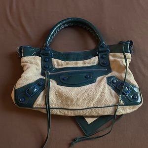 Super Rare Balenciaga Motocross Classic First City Bag.